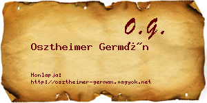 Osztheimer Germán névjegykártya